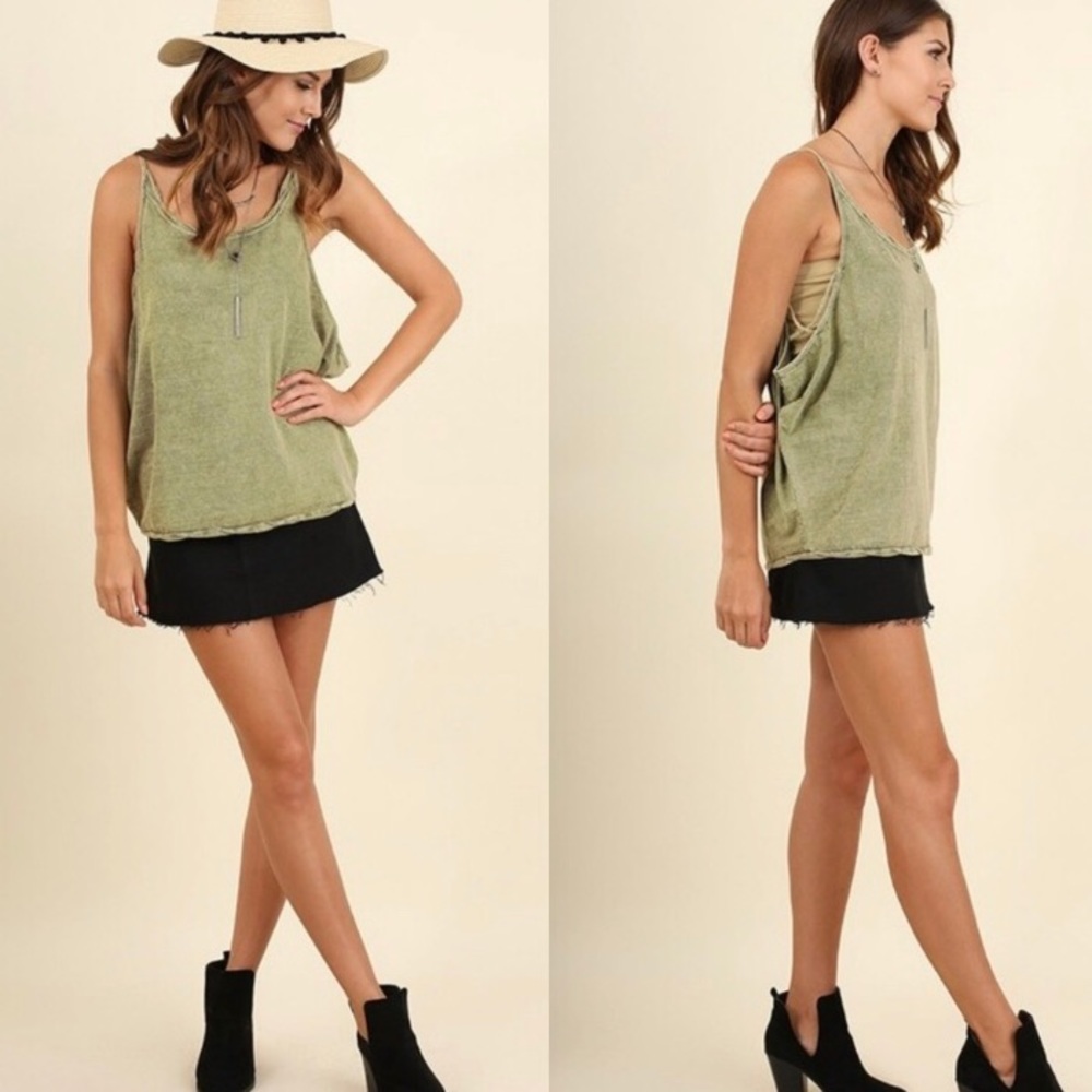 Closeout!▪️Umgee Oversized Mineral Washed Tank - Picture 2 of 6